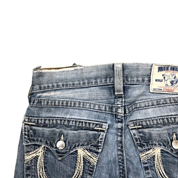 TRUE Religion Jeans Size 29 STRAIGHT Blue - Picture 2 of 8
